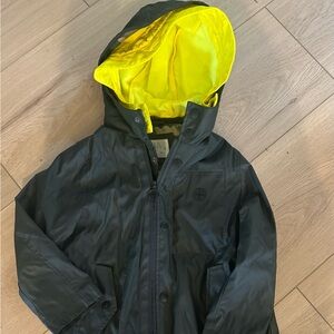 Zara rubberized green Kids Raincoat